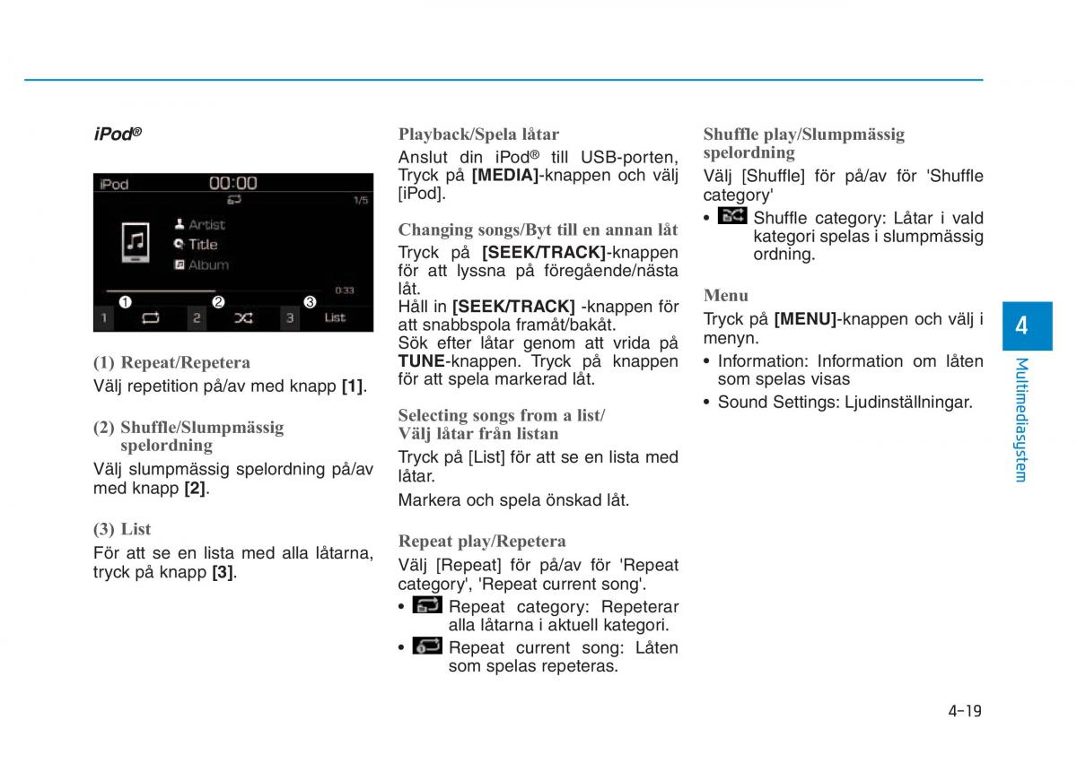 Hyundai Kona instruktionsbok / page 206