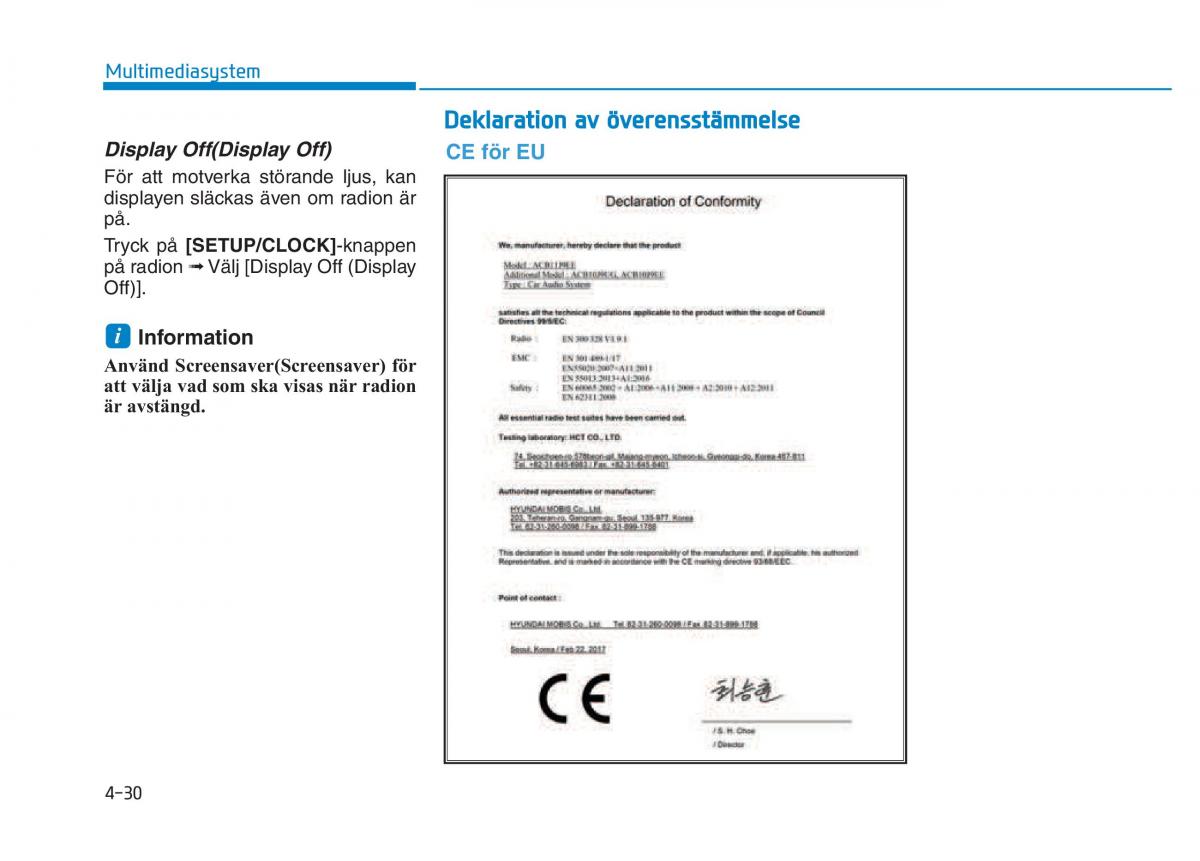 Hyundai Kona instruktionsbok / page 217