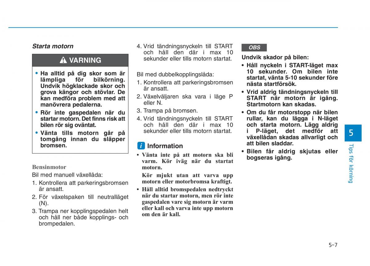 Hyundai Kona instruktionsbok / page 224