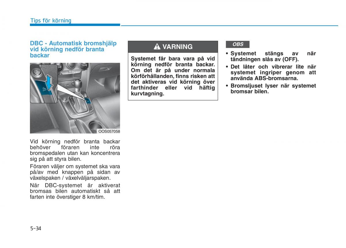 Hyundai Kona instruktionsbok / page 251