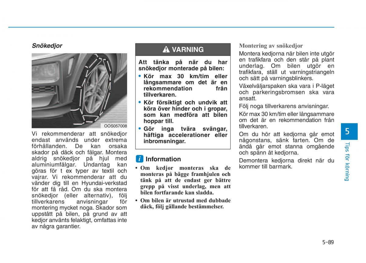 Hyundai Kona instruktionsbok / page 306