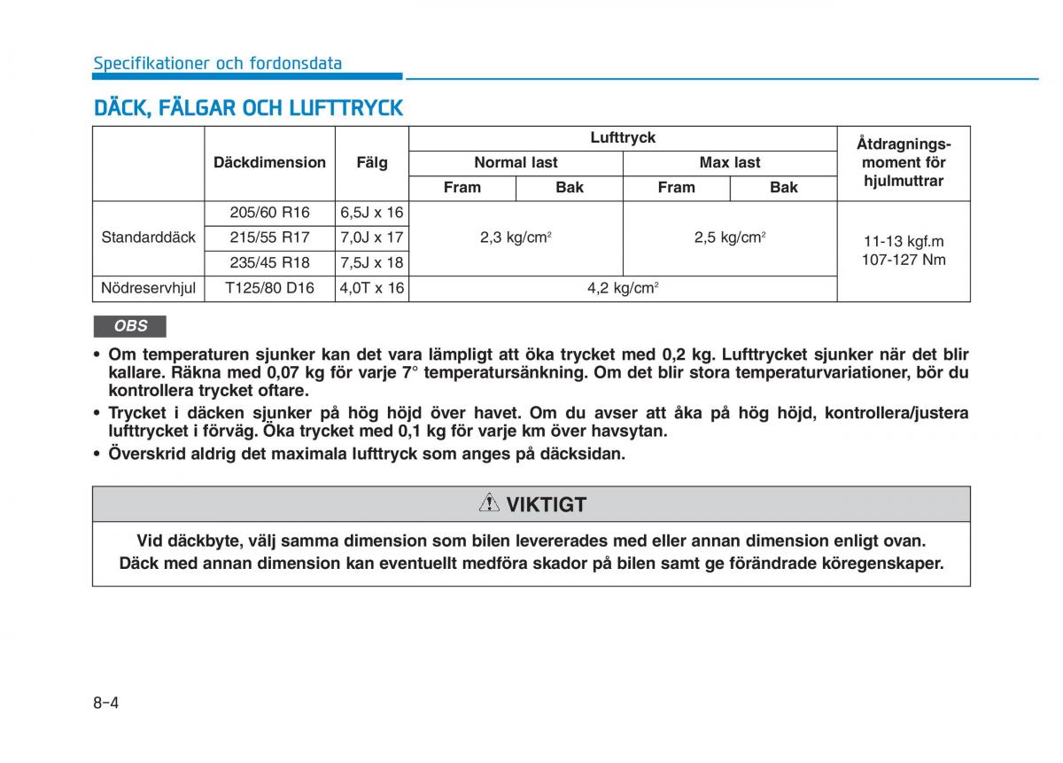 Hyundai Kona instruktionsbok / page 426