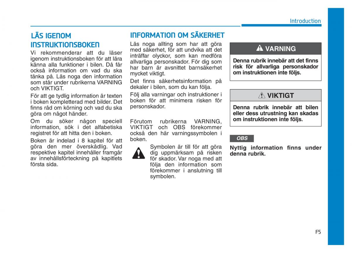 Hyundai Kona instruktionsbok / page 5