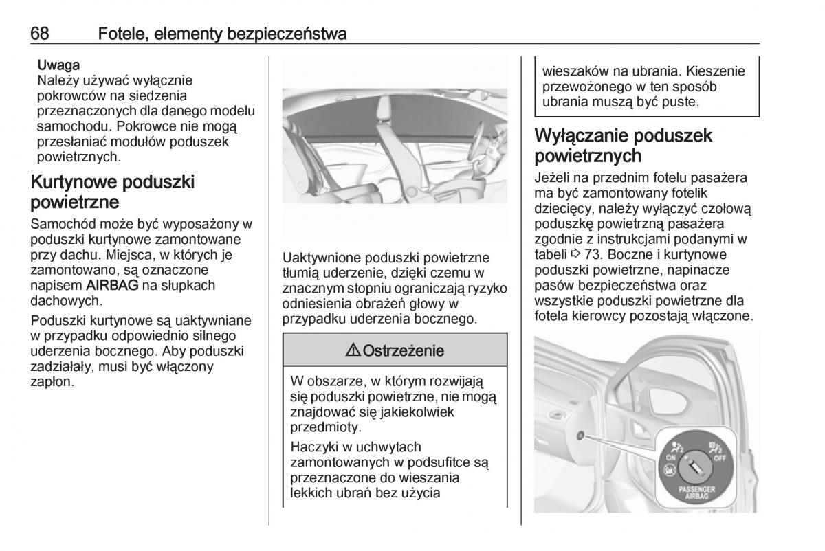 Opel Astra K V 5 instrukcja obslugi / page 70