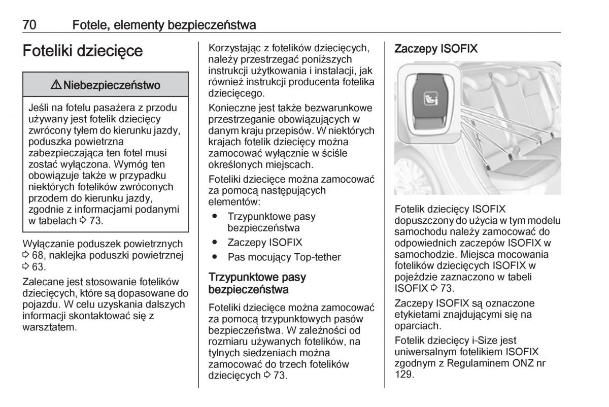 Opel Astra K V 5 instrukcja obslugi / page 72