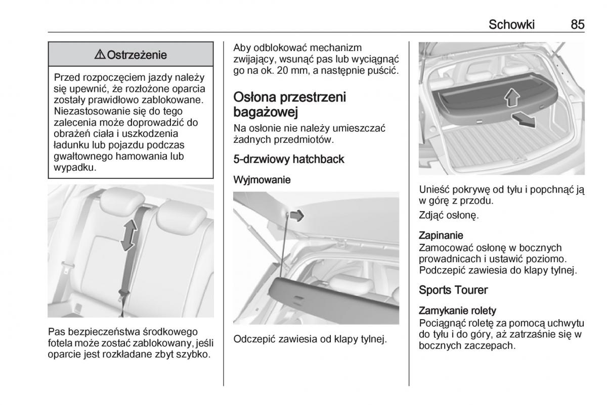 Opel Astra K V 5 instrukcja obslugi / page 87