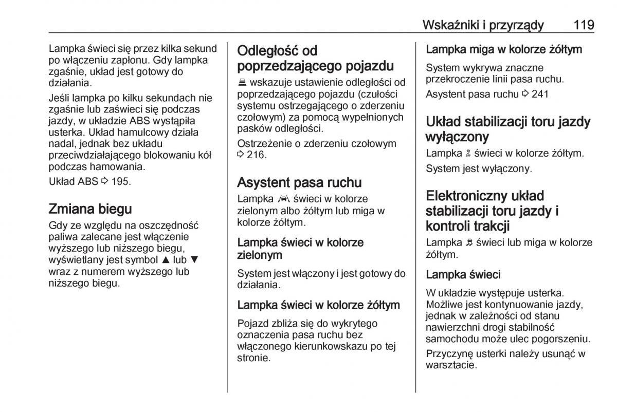 Opel Astra K V 5 instrukcja obslugi / page 121