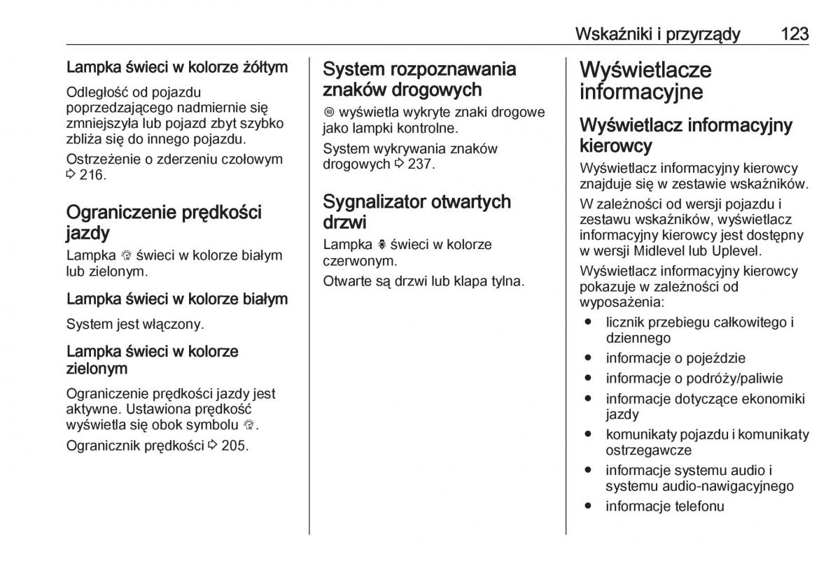 Opel Astra K V 5 instrukcja obslugi / page 125