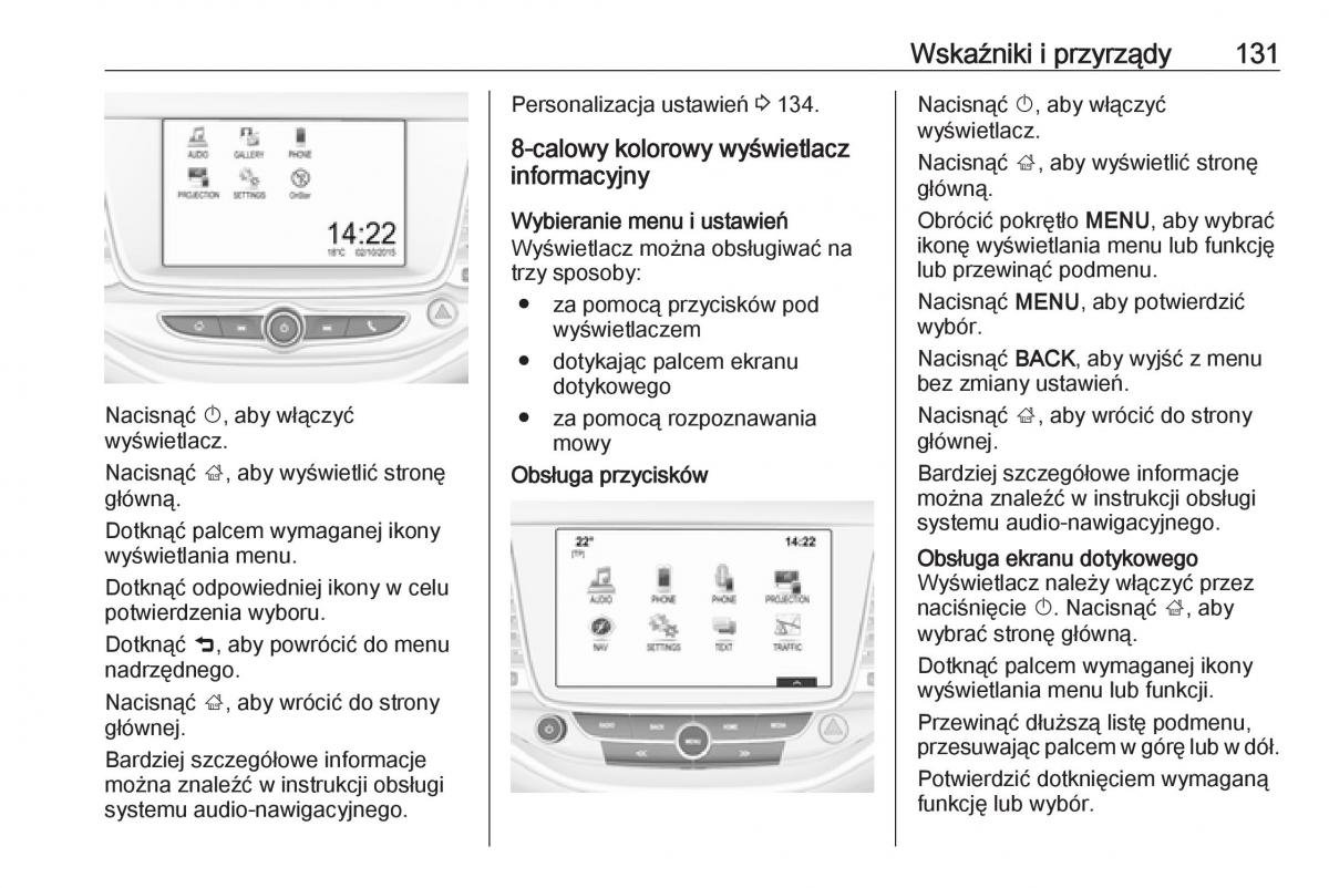 Opel Astra K V 5 instrukcja obslugi / page 133