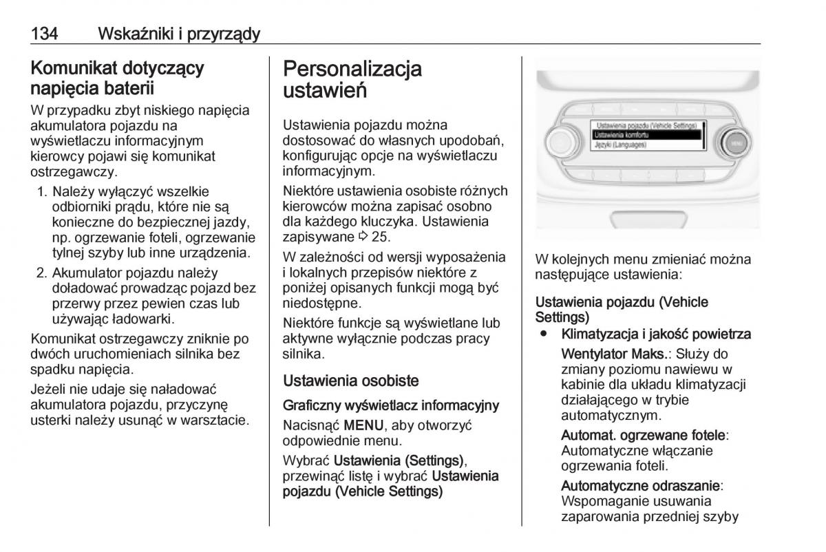 Opel Astra K V 5 instrukcja obslugi / page 136