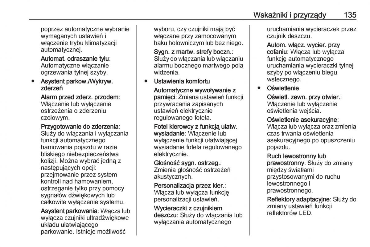 Opel Astra K V 5 instrukcja obslugi / page 137