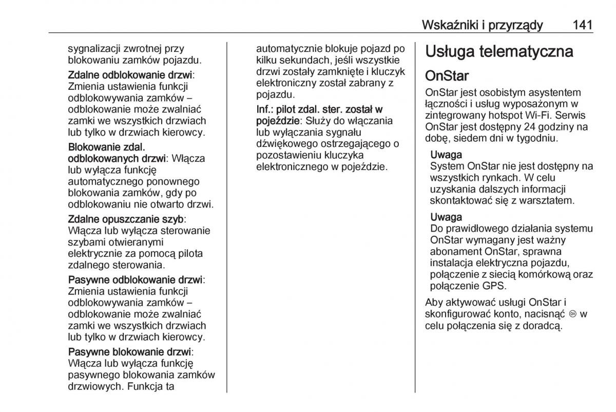 Opel Astra K V 5 instrukcja obslugi / page 143