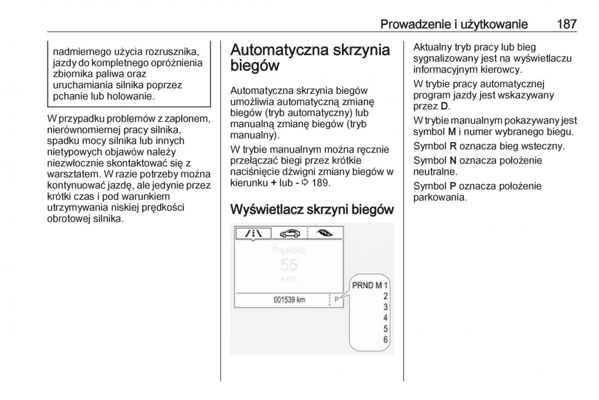 Opel Astra K V 5 instrukcja obslugi / page 189