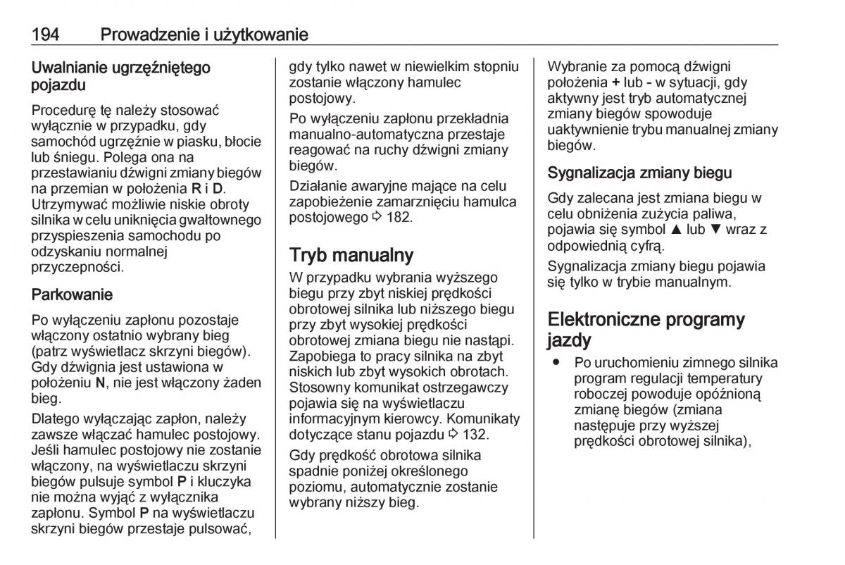 Opel Astra K V 5 instrukcja obslugi / page 196