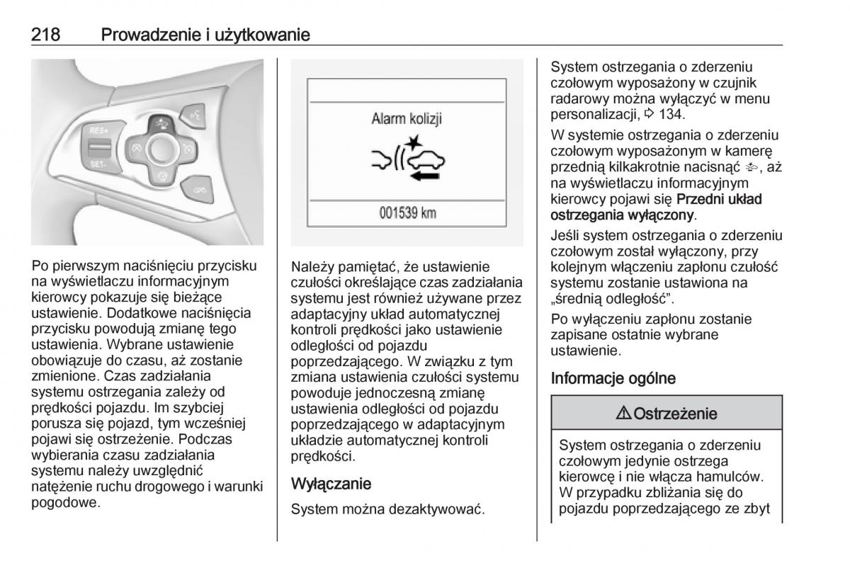 Opel Astra K V 5 instrukcja obslugi / page 220