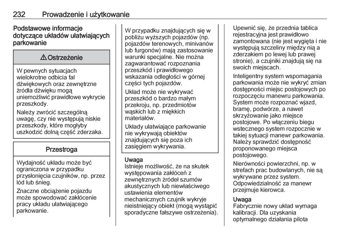 Opel Astra K V 5 instrukcja obslugi / page 234