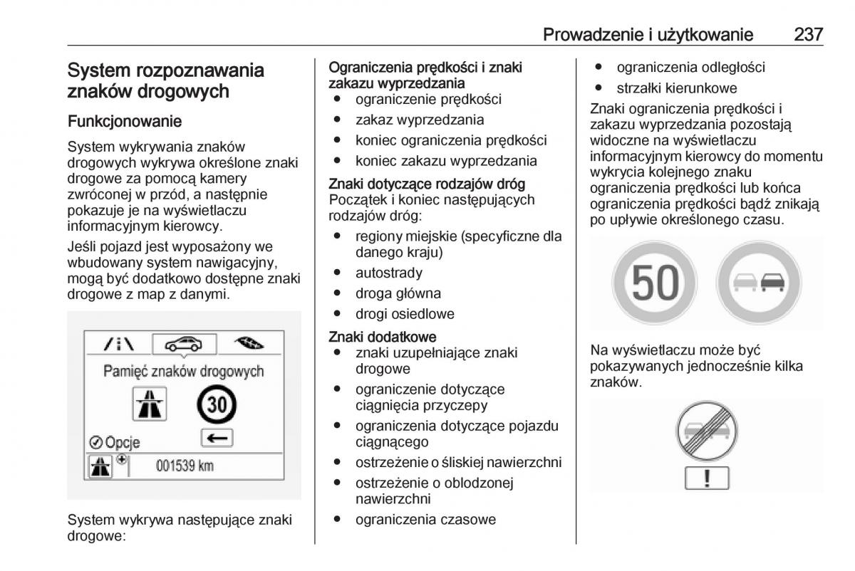 Opel Astra K V 5 instrukcja obslugi / page 239