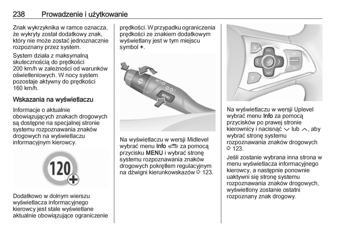 Opel Astra K V 5 instrukcja obslugi / page 240