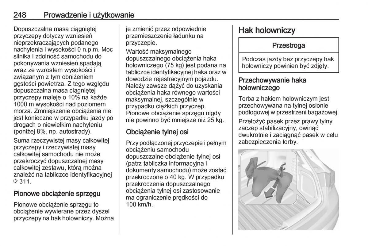 Opel Astra K V 5 instrukcja obslugi / page 250