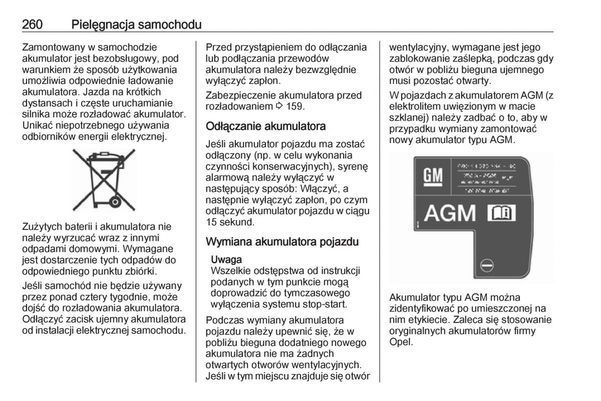 Opel Astra K V 5 instrukcja obslugi / page 262