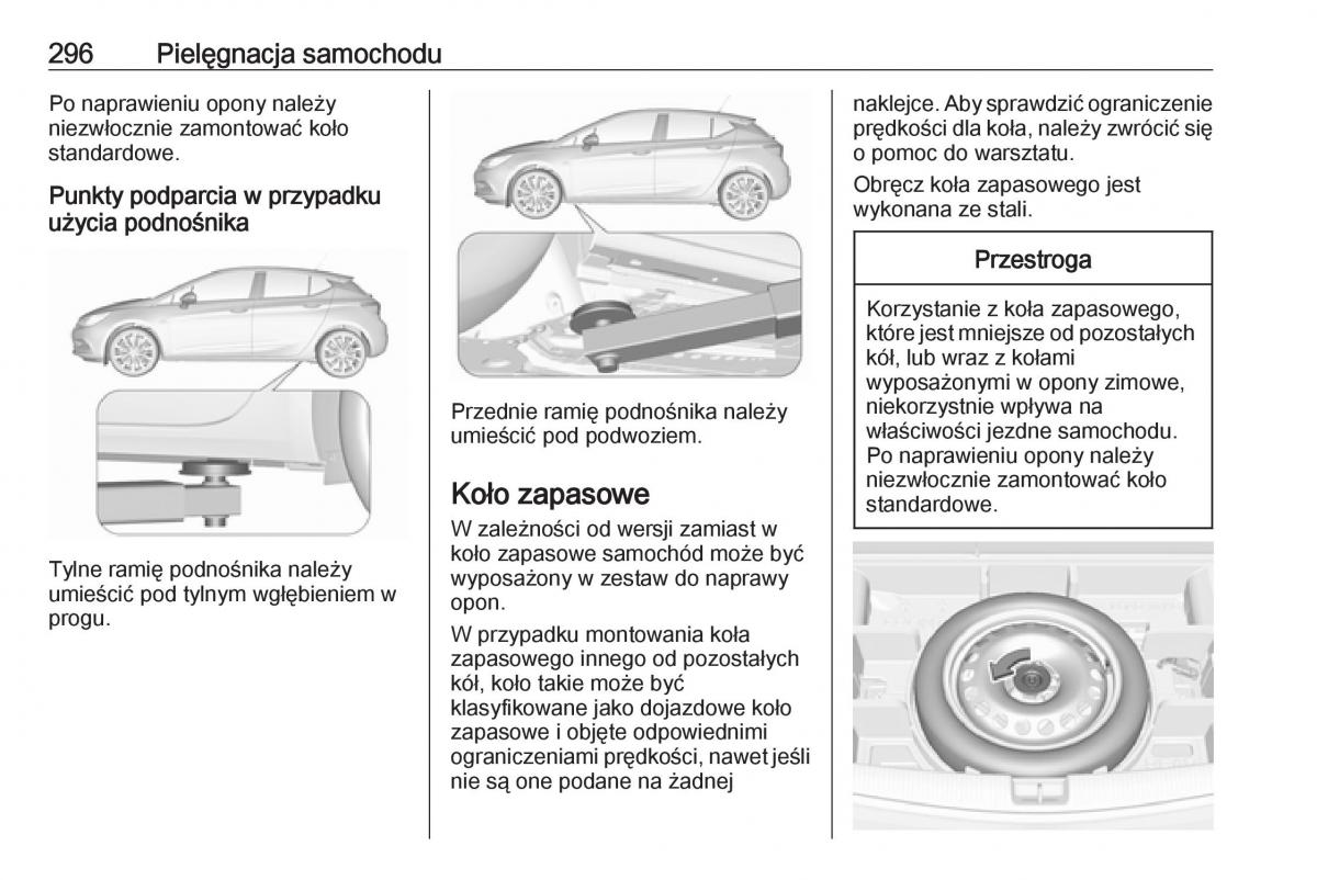 Opel Astra K V 5 instrukcja obslugi / page 298