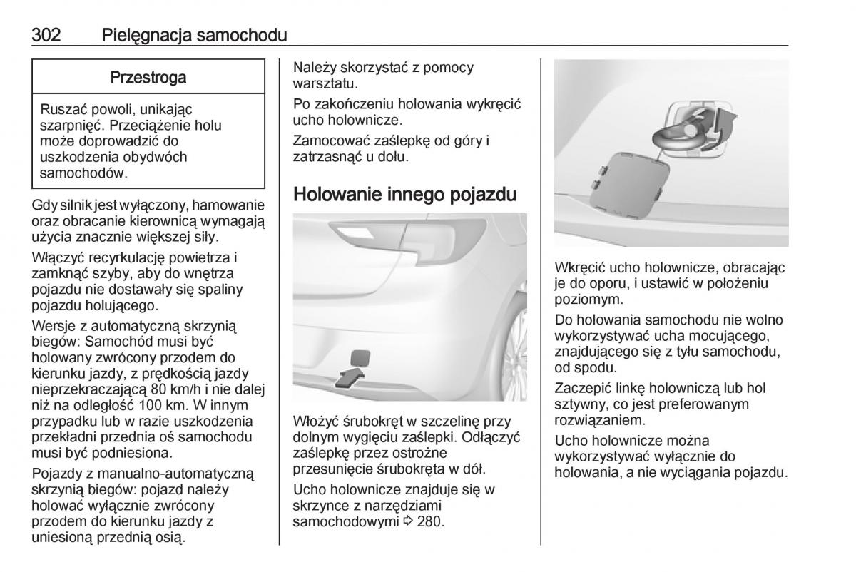 Opel Astra K V 5 instrukcja obslugi / page 304