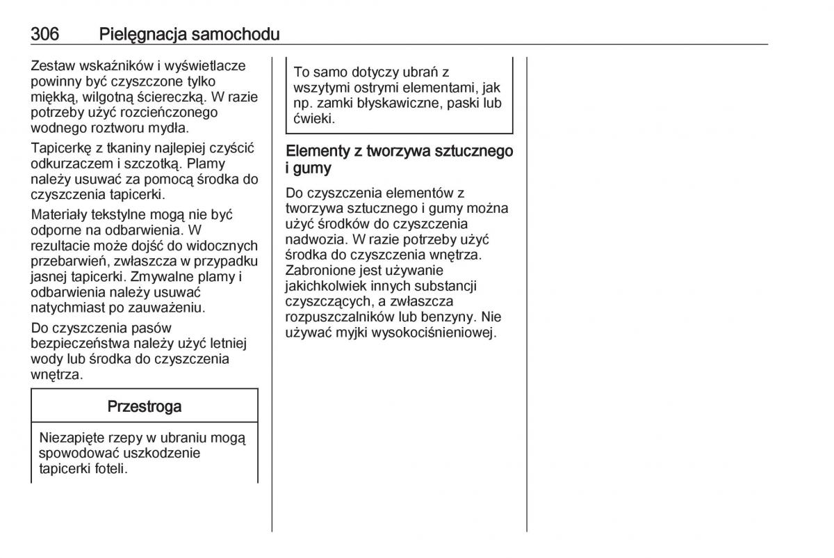 Opel Astra K V 5 instrukcja obslugi / page 308