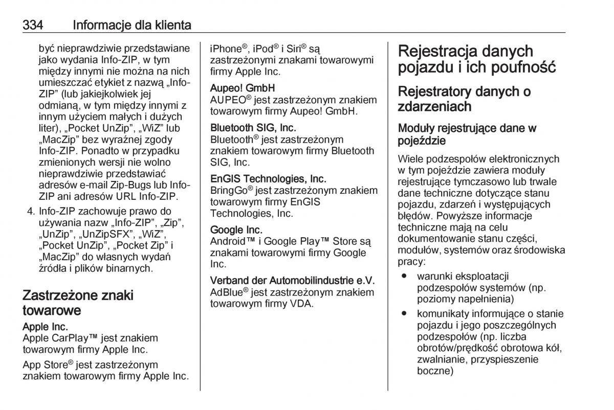 Opel Astra K V 5 instrukcja obslugi / page 336