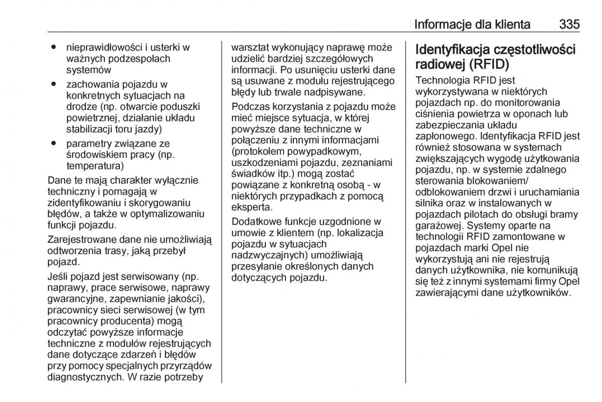 Opel Astra K V 5 instrukcja obslugi / page 337