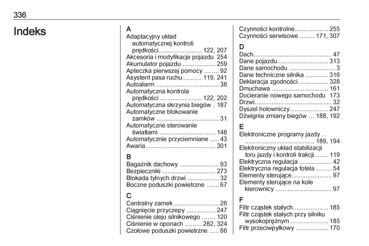 Opel Astra K V 5 instrukcja obslugi / page 338