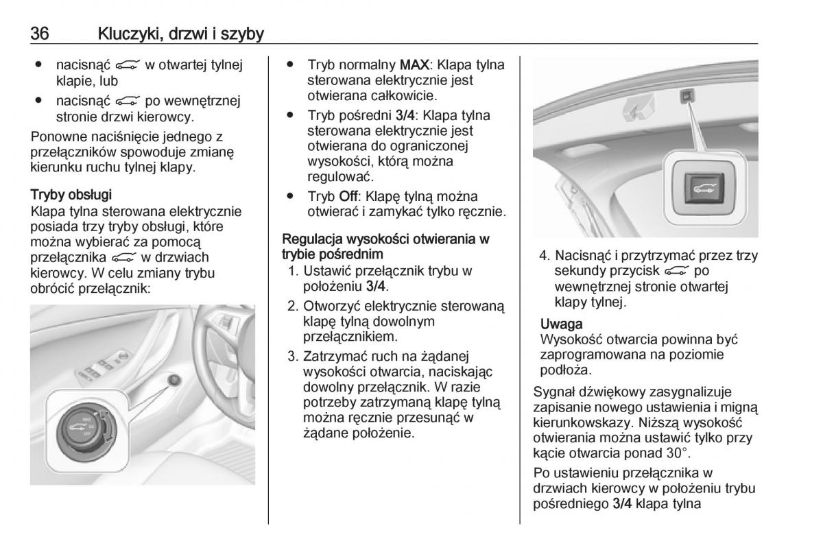 Opel Astra K V 5 instrukcja obslugi / page 38