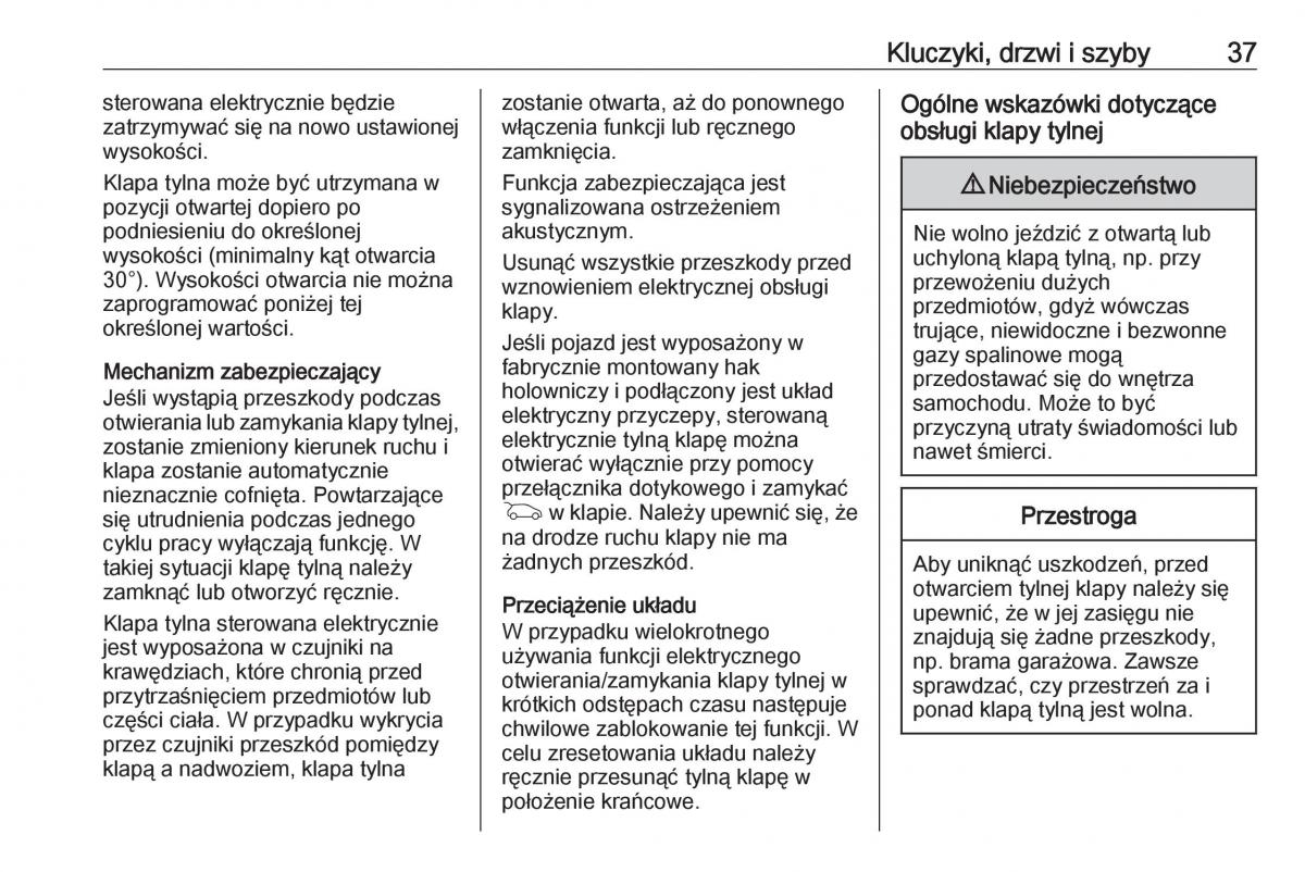 Opel Astra K V 5 instrukcja obslugi / page 39