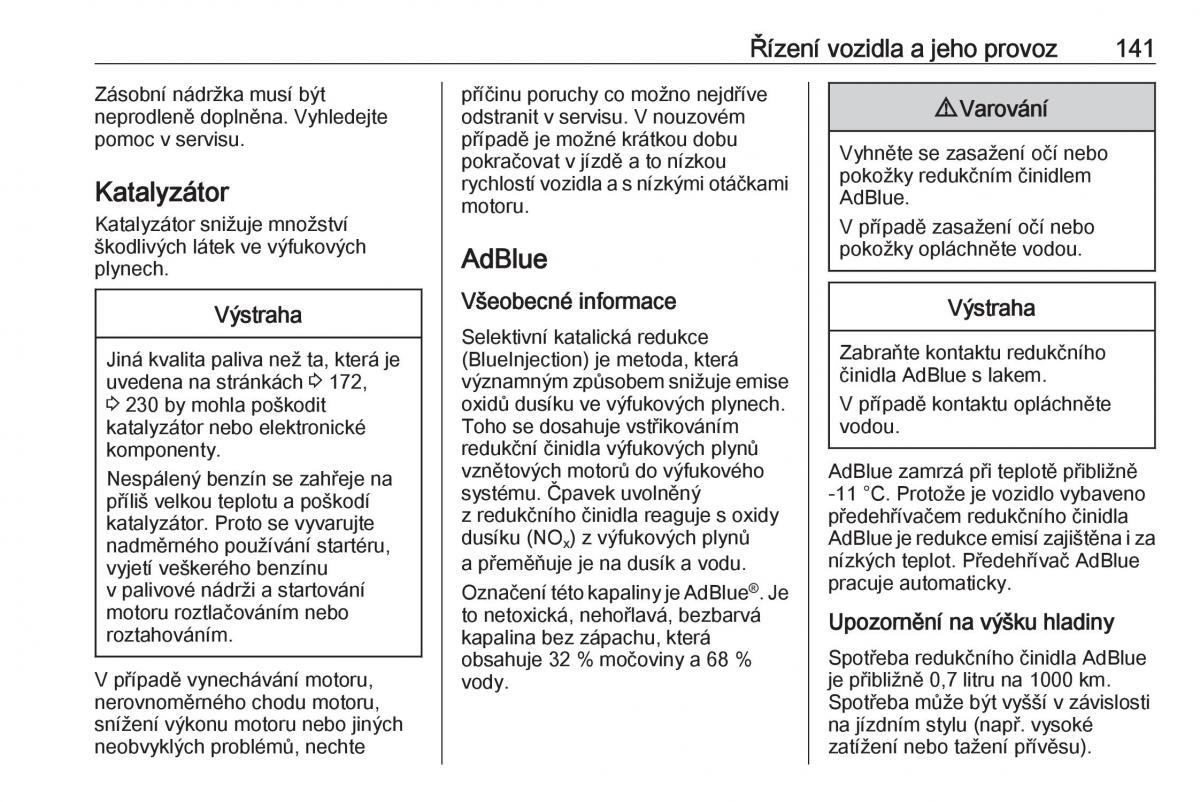 Opel Crossland X navod k obsludze / page 143