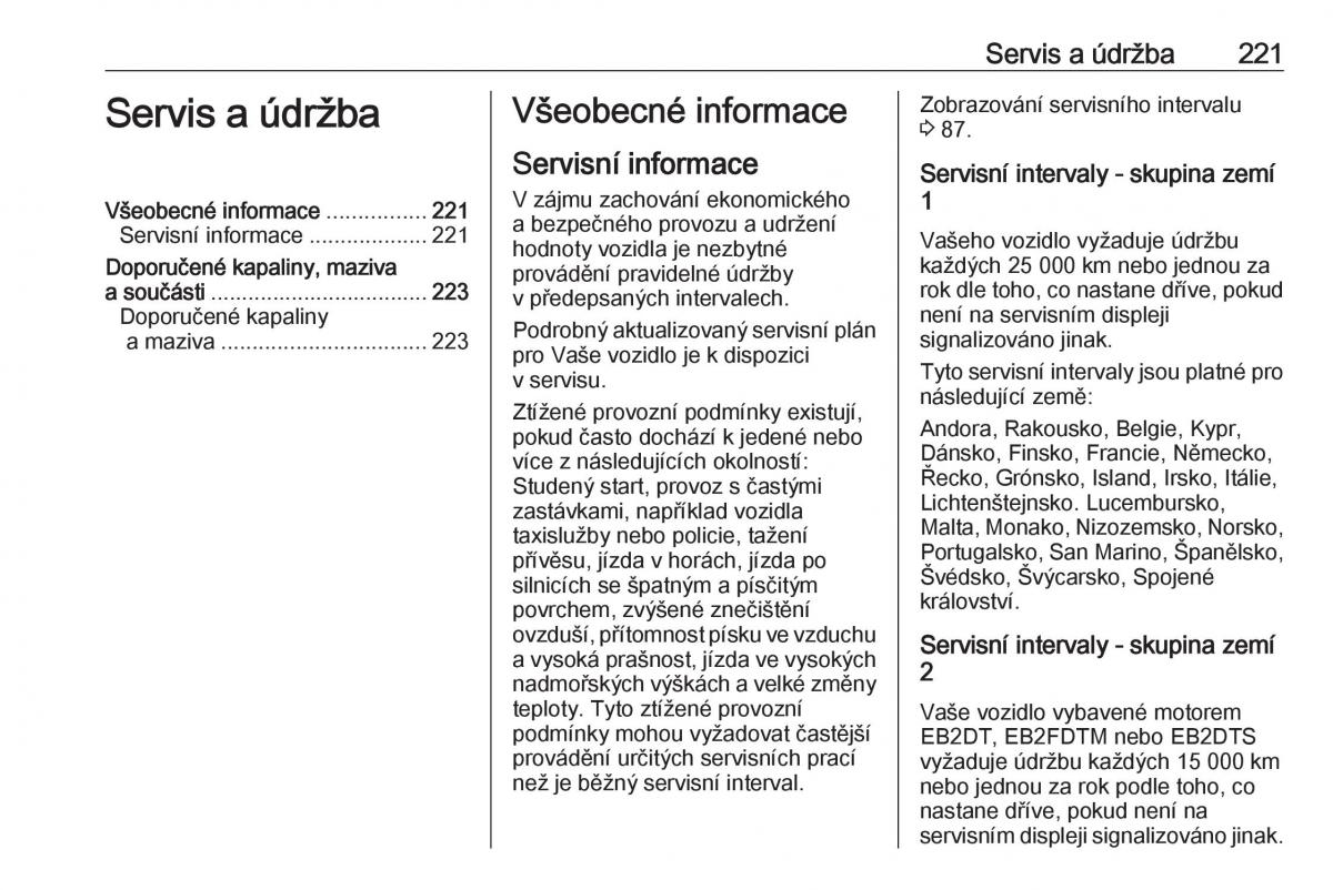 Opel Crossland X navod k obsludze / page 223