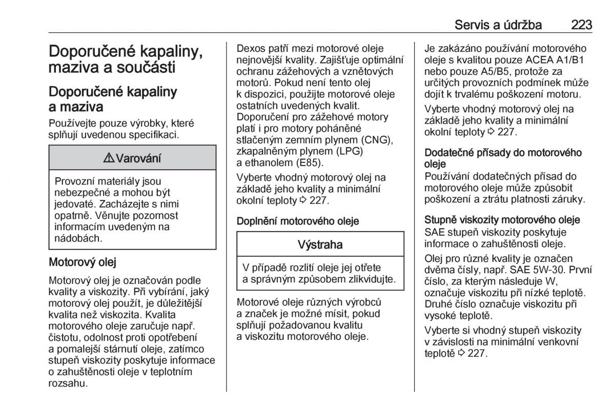 Opel Crossland X navod k obsludze / page 225