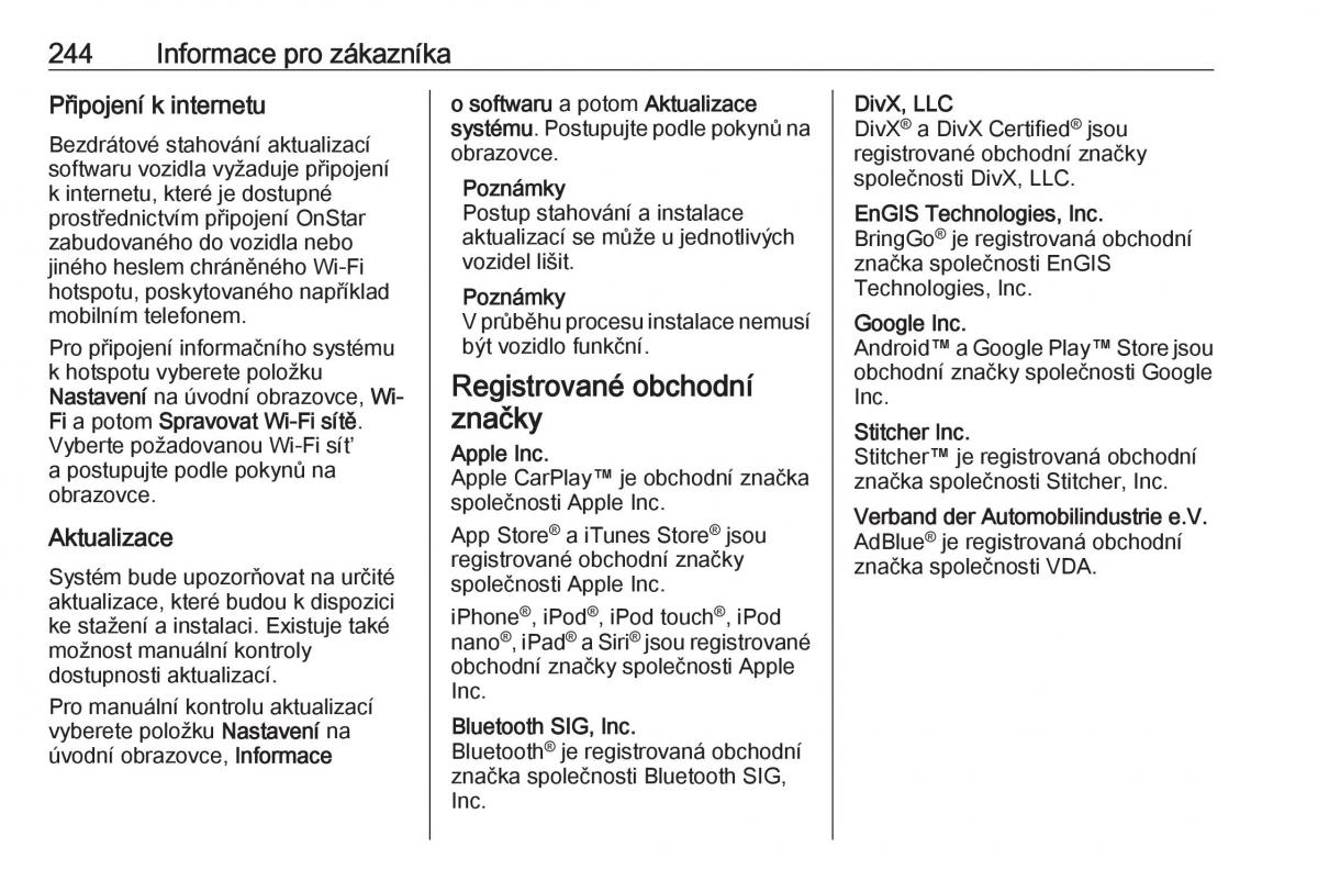 Opel Crossland X navod k obsludze / page 246