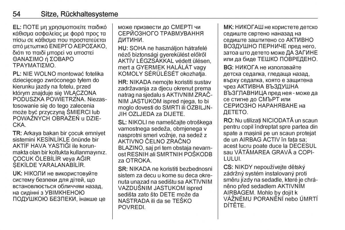 Opel Crossland X Handbuch / page 56