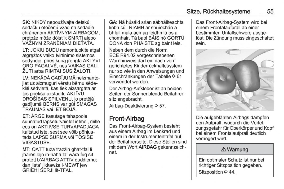 Opel Crossland X Handbuch / page 57