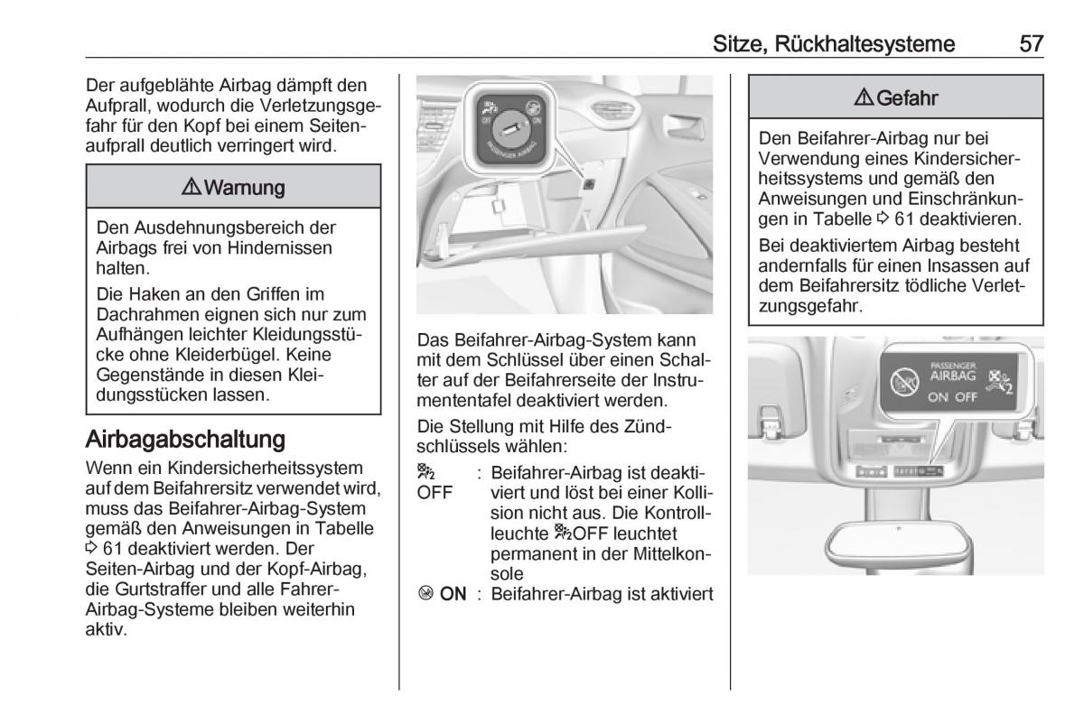 Opel Crossland X Handbuch / page 59