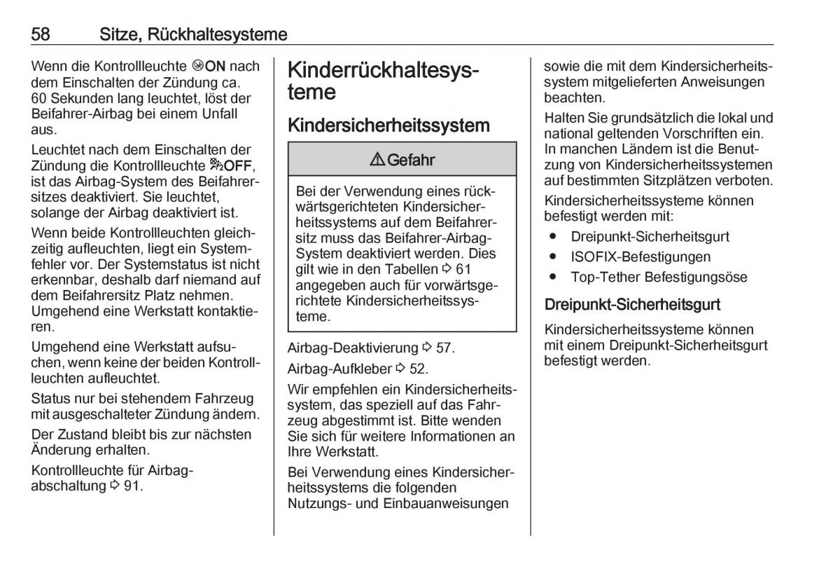 Opel Crossland X Handbuch / page 60