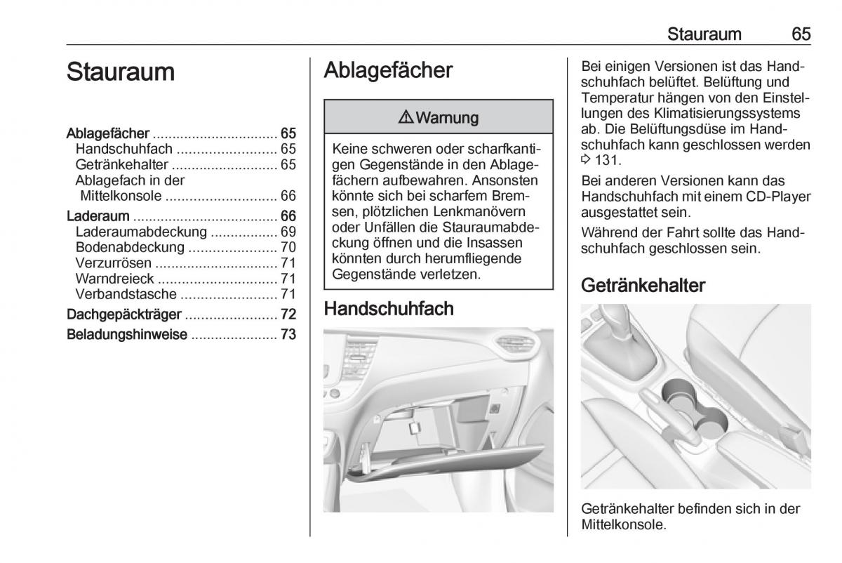 Opel Crossland X Handbuch / page 67