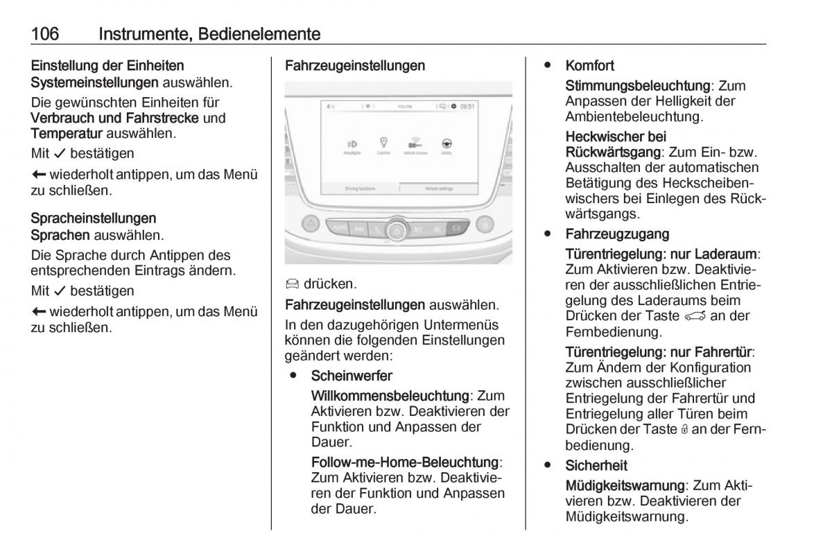 Opel Crossland X Handbuch / page 108