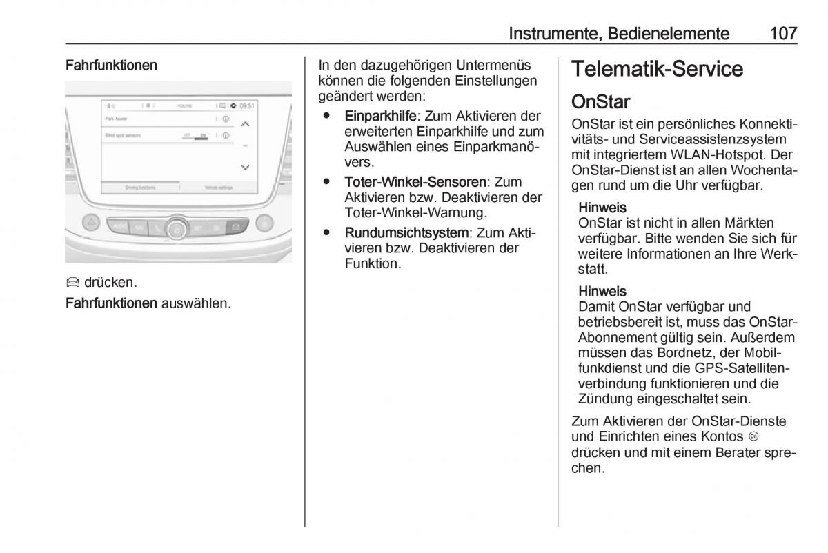 Opel Crossland X Handbuch / page 109