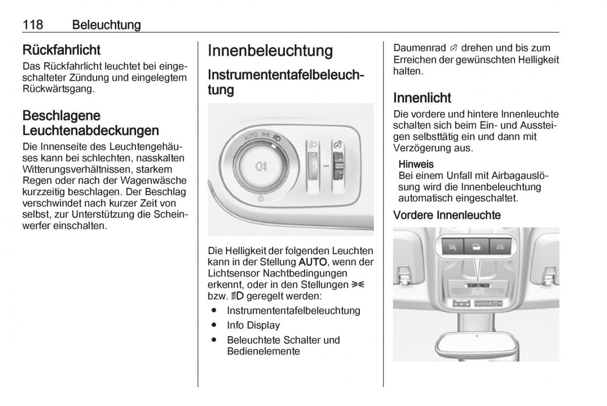 Opel Crossland X Handbuch / page 120