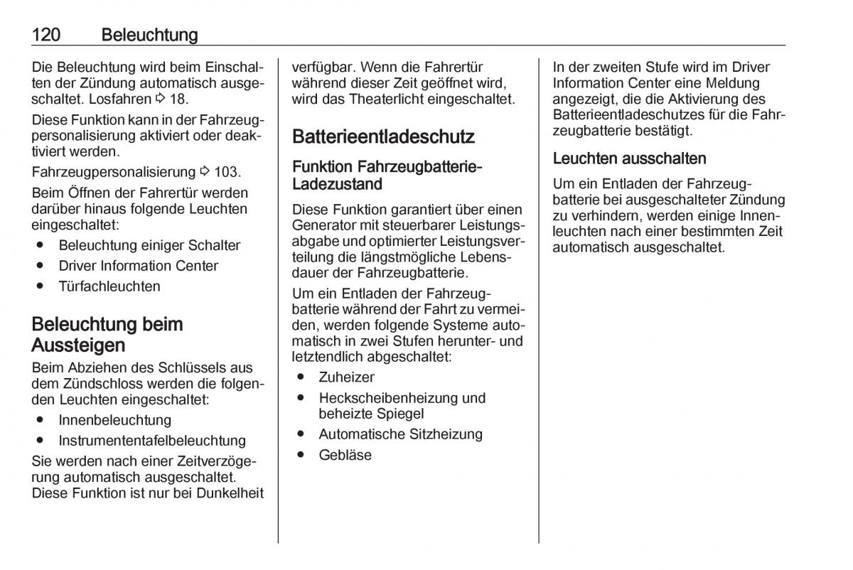 Opel Crossland X Handbuch / page 122