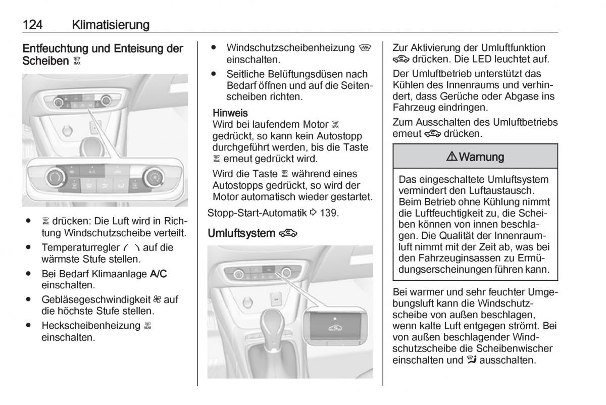 Opel Crossland X Handbuch / page 126