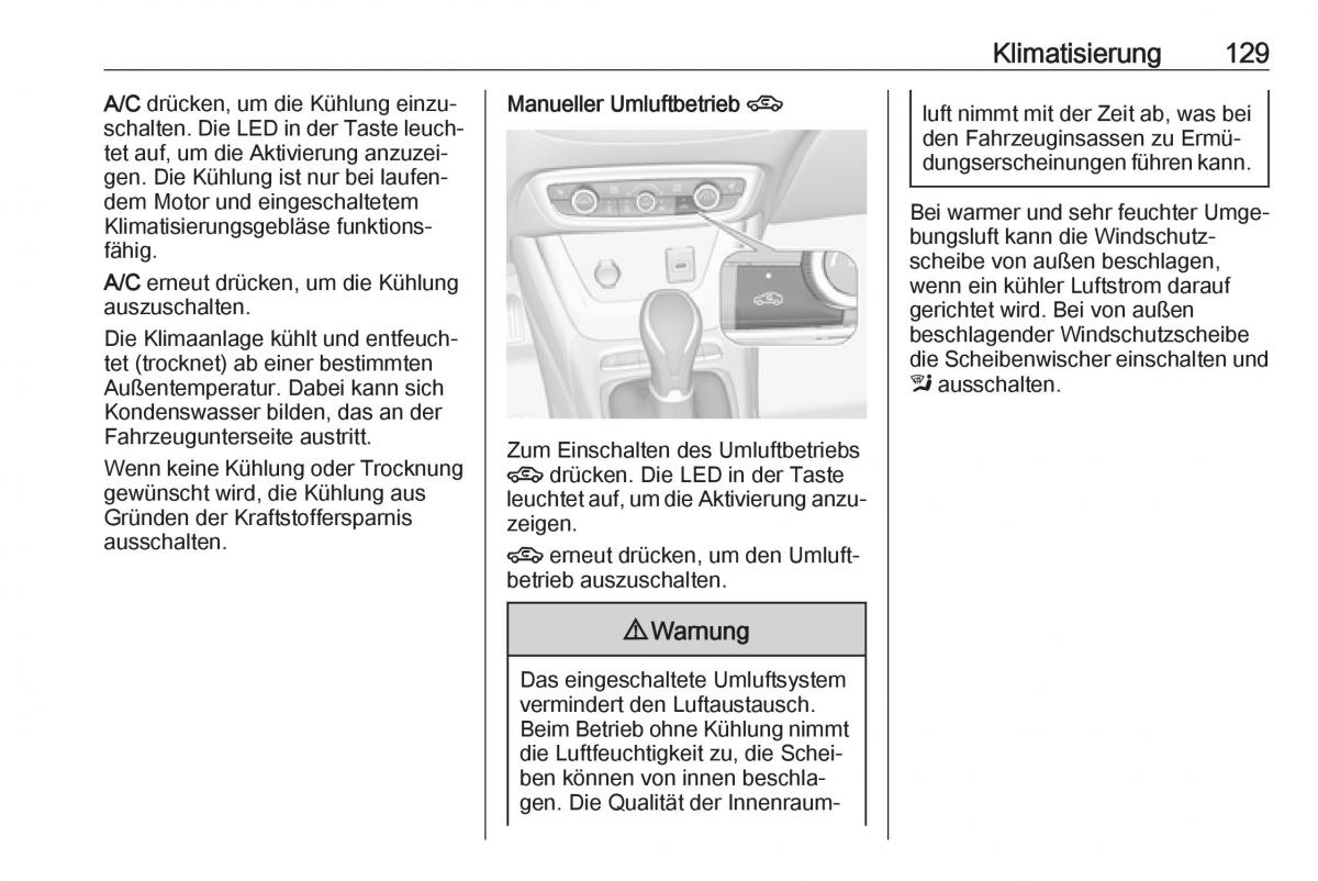 Opel Crossland X Handbuch / page 131