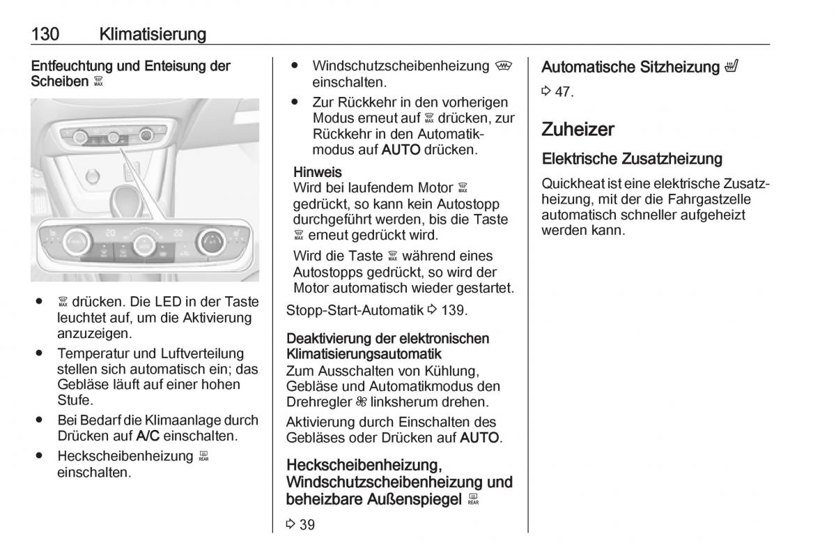 Opel Crossland X Handbuch / page 132