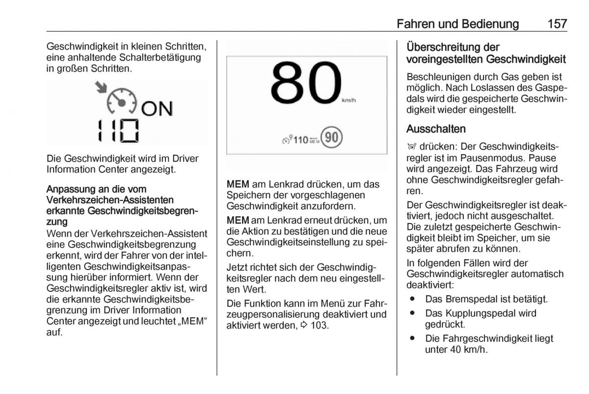 Opel Crossland X Handbuch / page 159