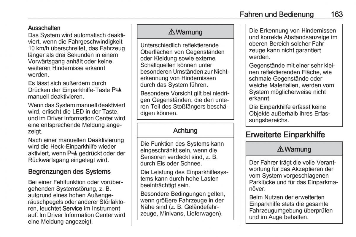 Opel Crossland X Handbuch / page 165